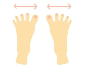 足指をパーにしているイラスト