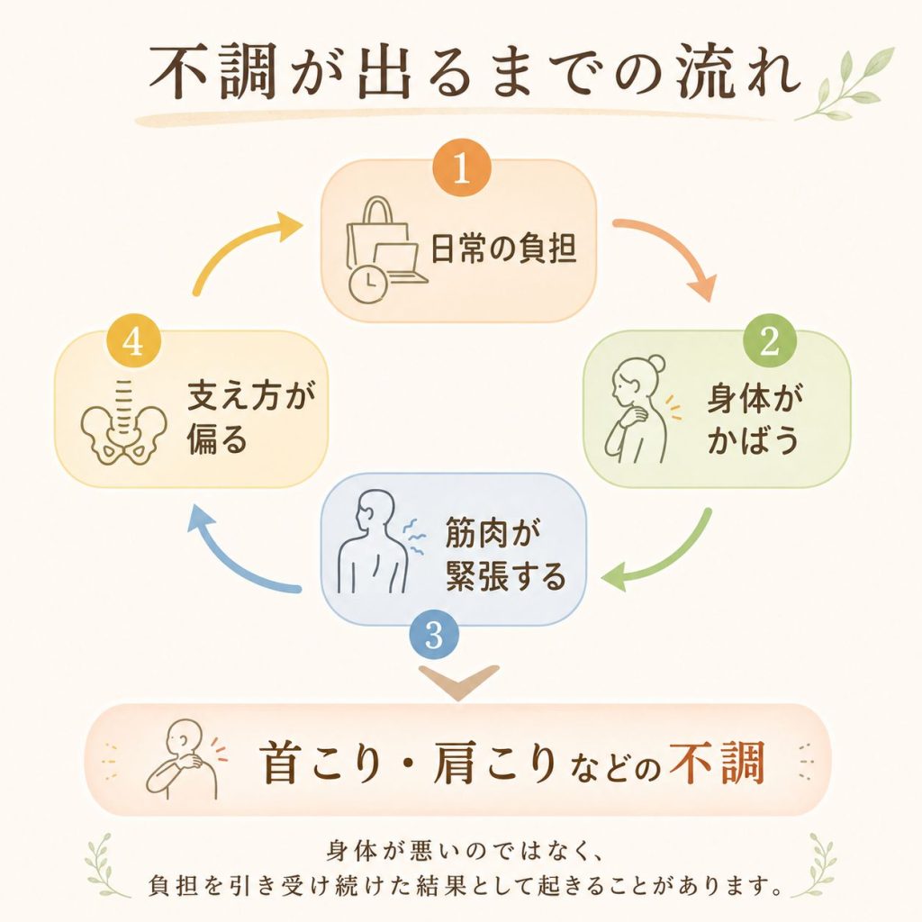 不調が出るまでの流れイメージ