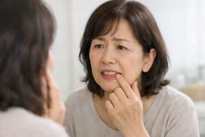 歯の健康について悩む女性