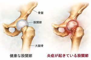 股関節の炎症イメージ