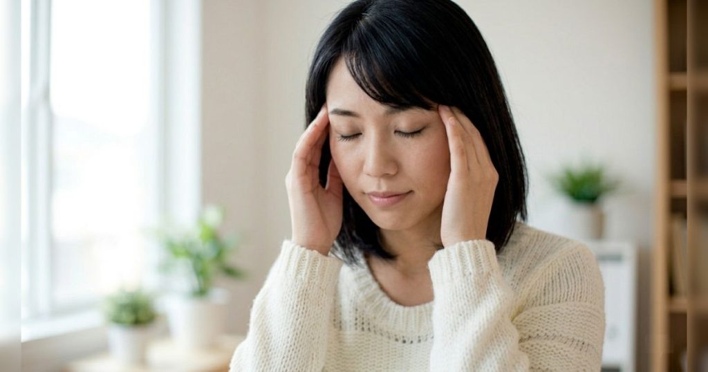 定期的な頭痛に悩んでいるイメージ