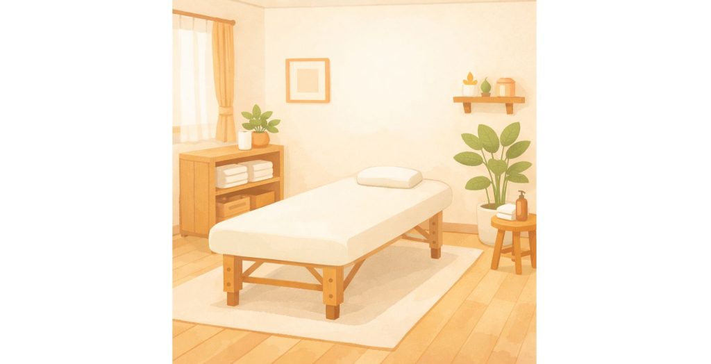 整体院の落ち着いた空間のイラスト