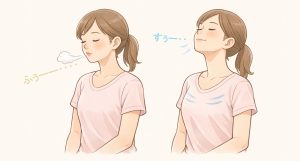 深く息を吐く深呼吸