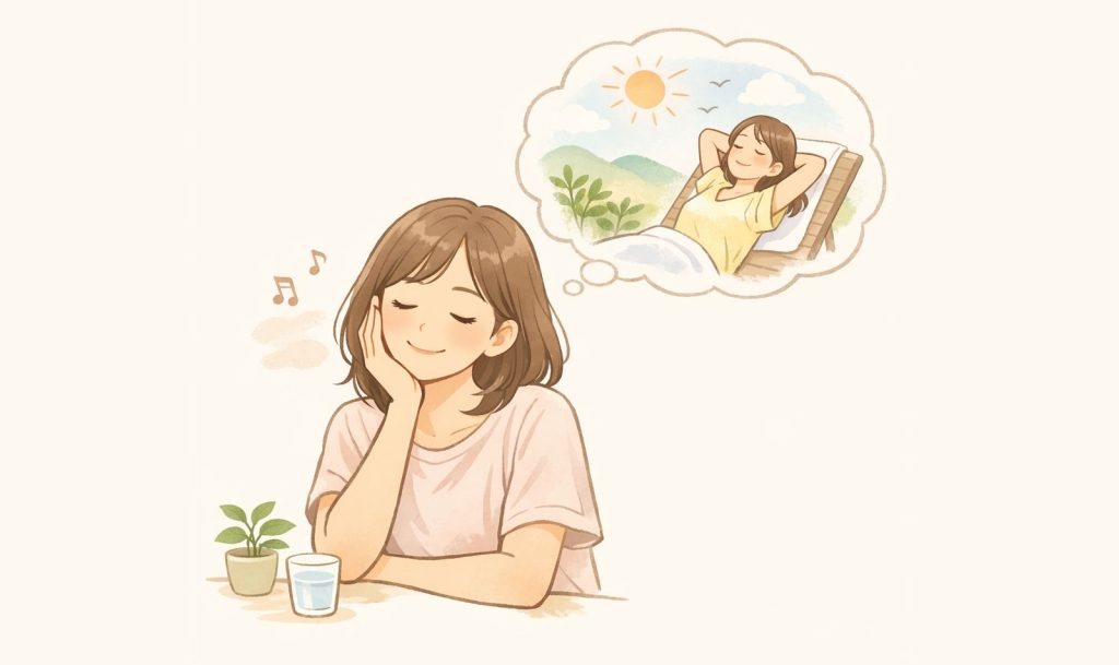 想像してリラックスしている図