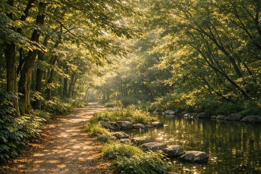 静かで呼吸を感じるイメージ風景