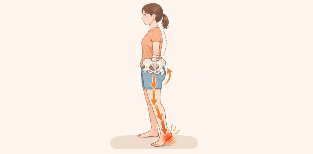 足裏に負担が集まっている