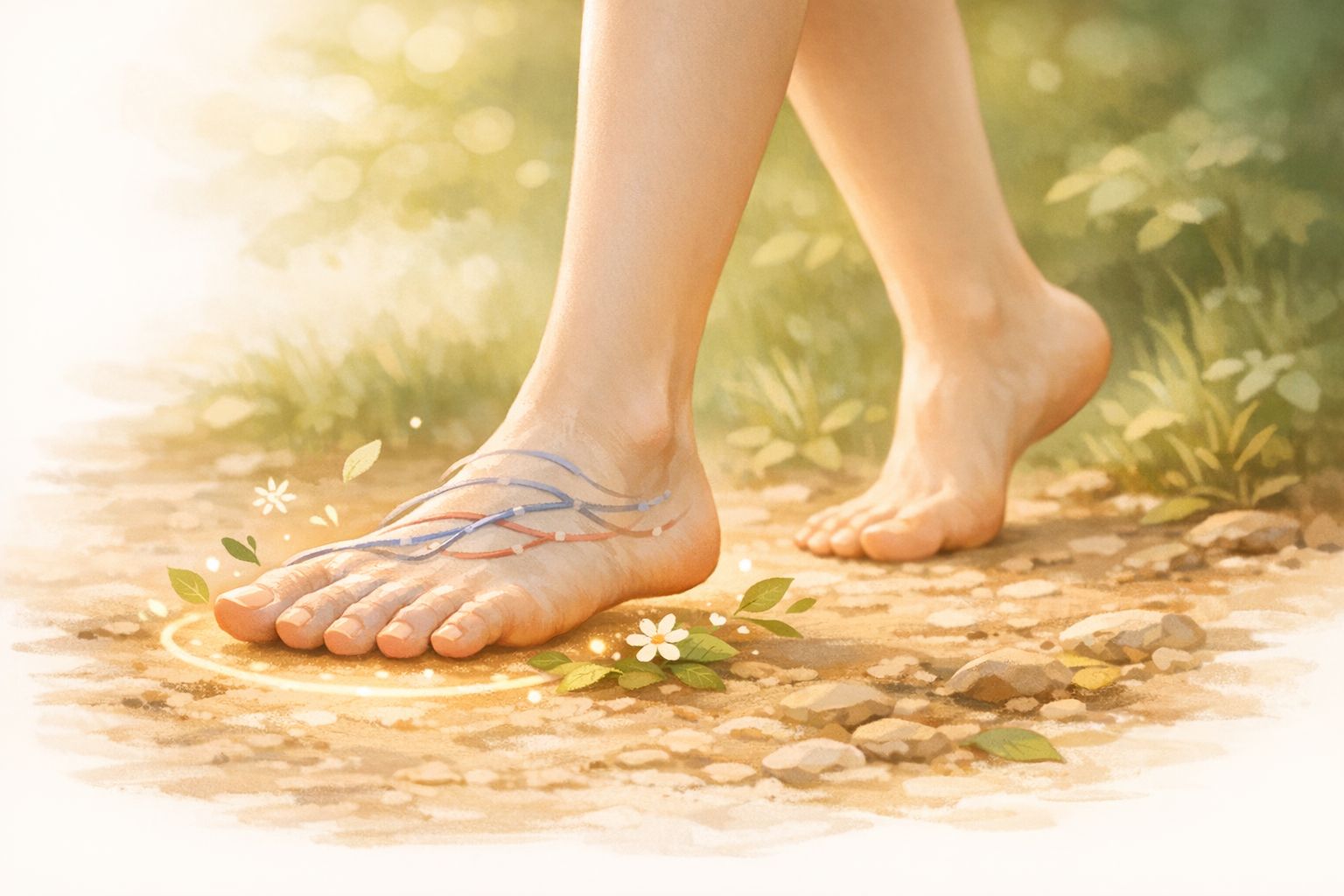 足が静かに整う