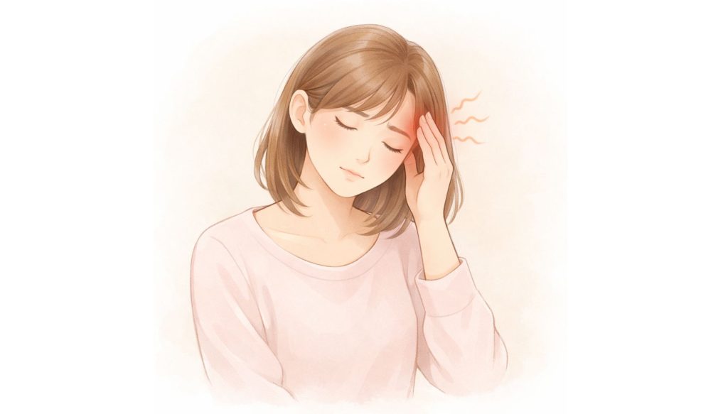 頭痛で困っているイメージ図