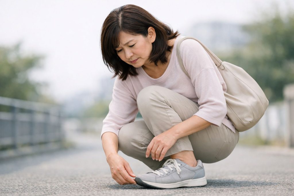 足裏を気にしているイメージ