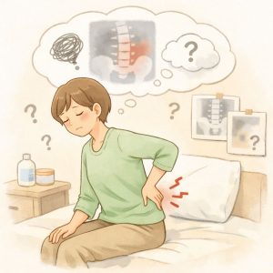 原因のわからない腰痛が続いているイメージ