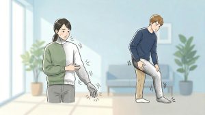 腕や脚が麻痺しているイメージ