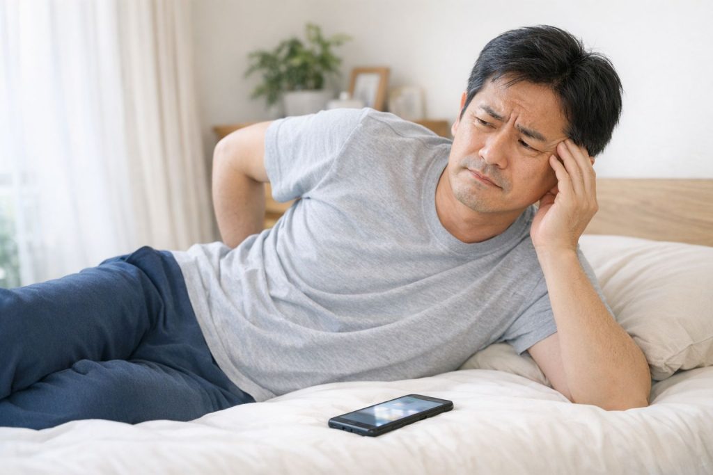 急な腰痛でどうしたらいいか迷うイメージ