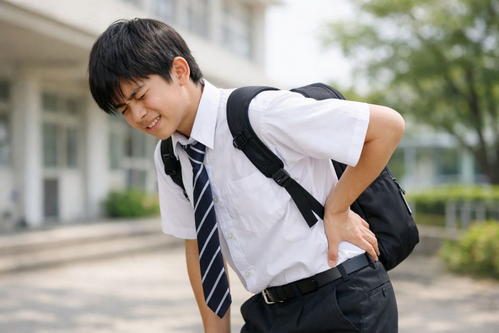 腰椎分離症で腰を押さえるイメージ