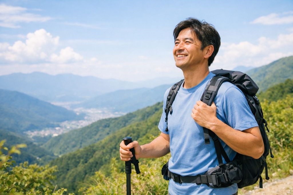 山登りへ再び行けたイメージ