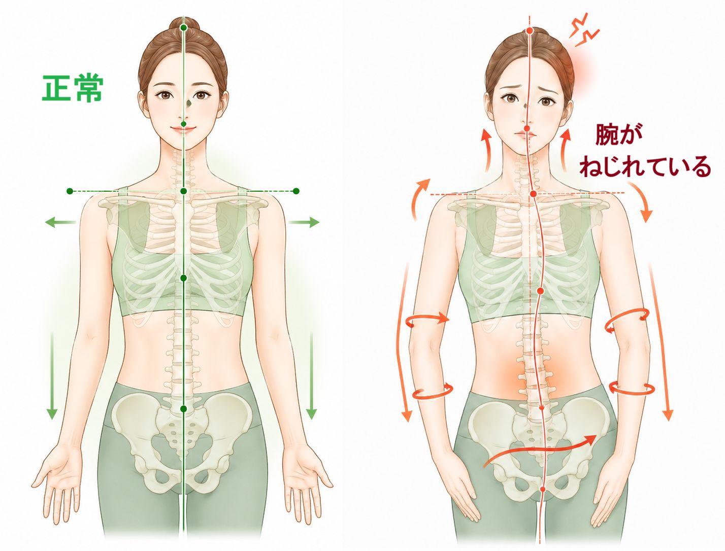 腕のねじれイメージ