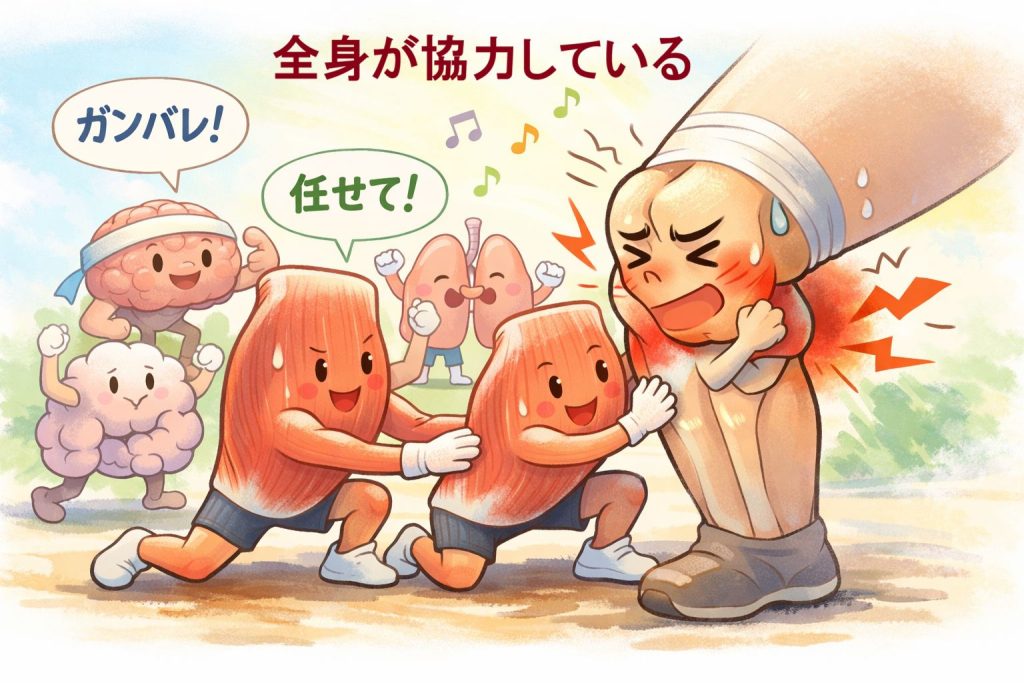 全身が協力しているイメージ