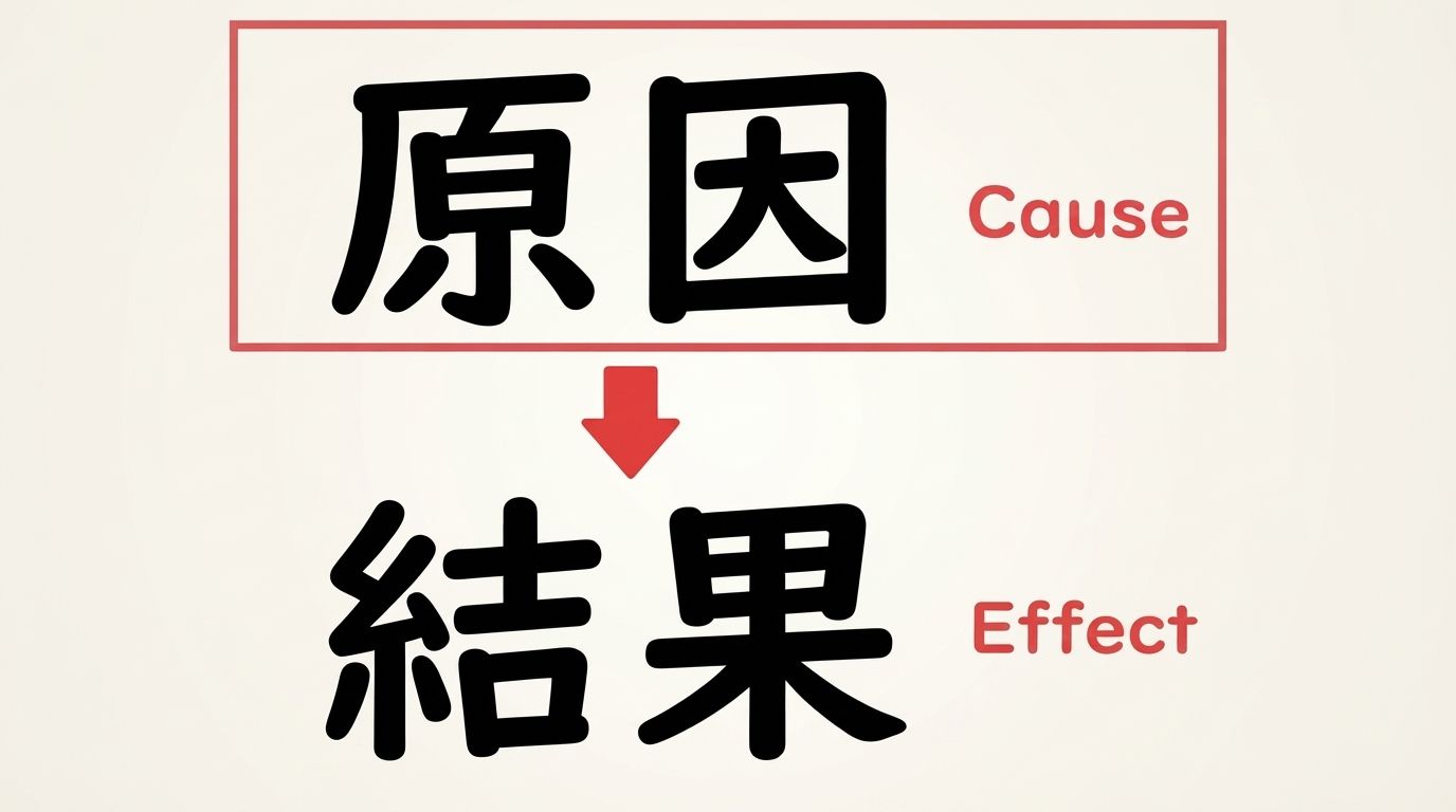 原因があって結果がある図